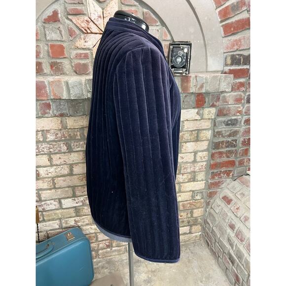 blazer Quilted velour elegant navy blue - Picture 6 of 13